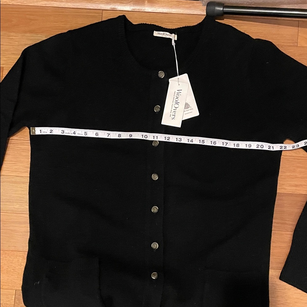 Woolovers Black Knit Button-Front Cardigan. Wool. - Picture 5 of 7